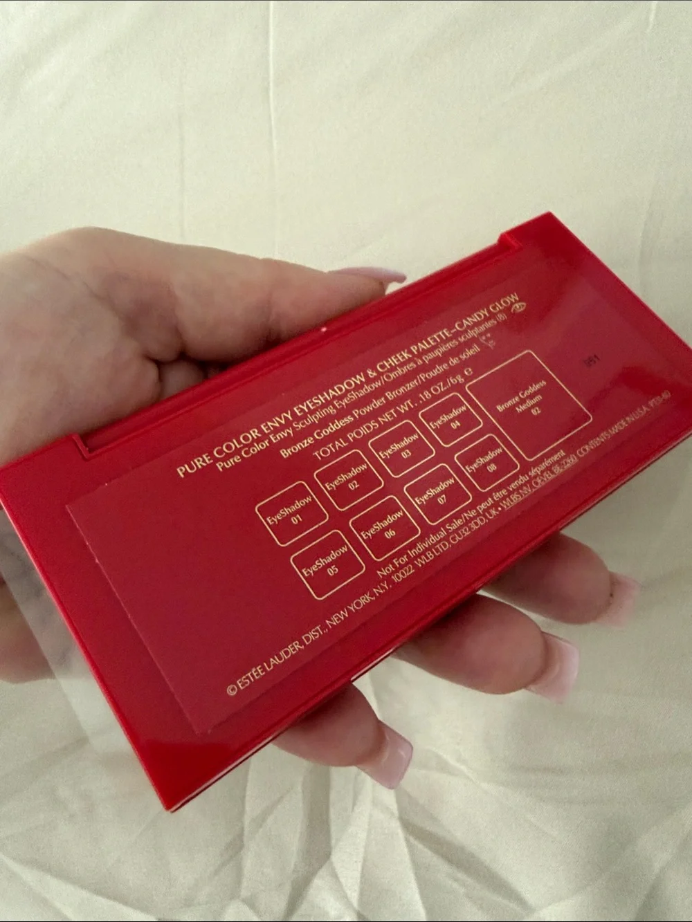 Estee Lauder Red Compact Eyeshadow & Face Palette with Neutral Browns